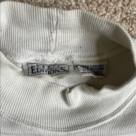 Basic Editions White Fitted Short Sleeve Mock Turtleneck - Picture 2 of 3